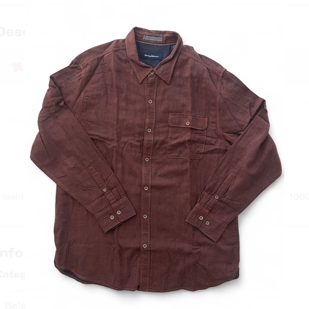 Tommy Bahama Rust Checkered Button-Up Shirt